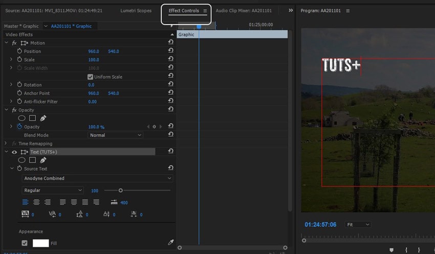  ویرایش متن در پریمیر